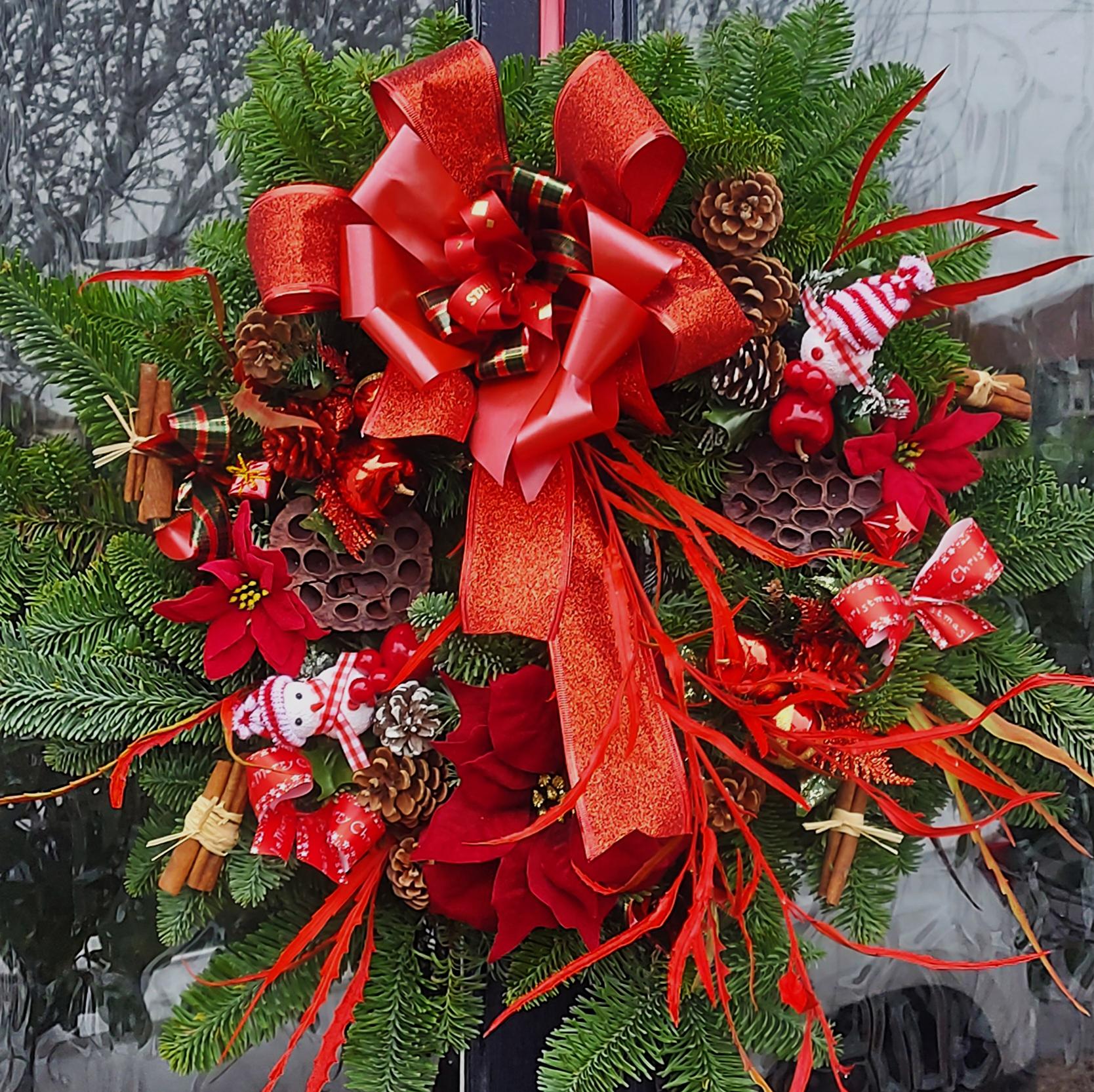 Christmas Door Wreath Red